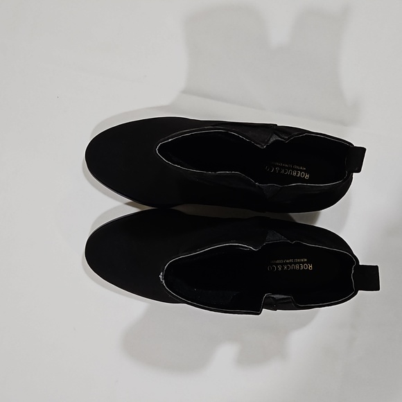 Size 8, Roebuck & Co. Black Wedge Booties - Picture 8 of 15